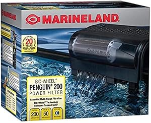 Marineland Bio-Wheel Penguin 200 GPH Power Aquarium Filter, Ultra-Quiet Hang-On-Back Fish 