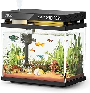 Fish Tank Smart Aquarium Kit: 2 Gal UHD Glass Silent Water Pump Self Cleaning System Tempe
