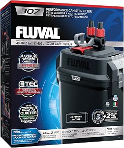 Fluval 307 Perfomance Canister Filter - for Aquariums Up to 70 Gallons - Aquarium Canister Filter